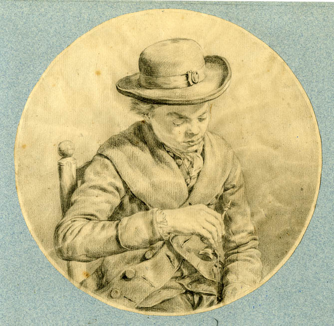 PORTRAIT DE JEUNE HOMME JOUANT AU BILBOQUET